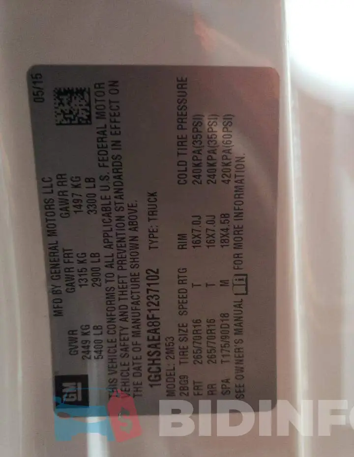 1GCHSAEA8F1237102 Photo# 13