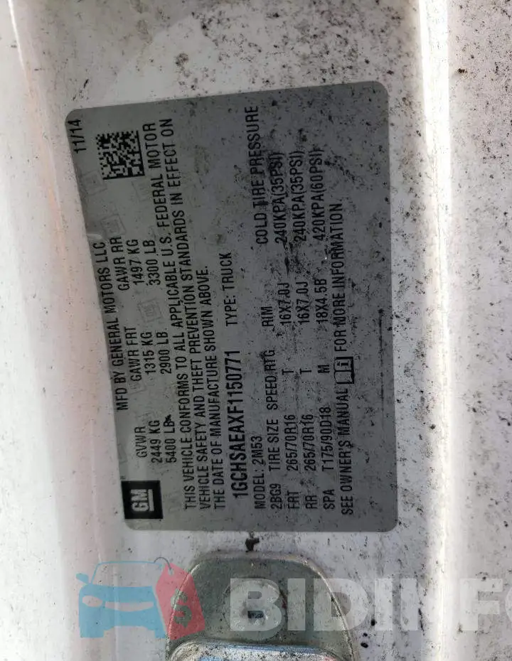 1GCHSAEAXF1150771 Photo# 12