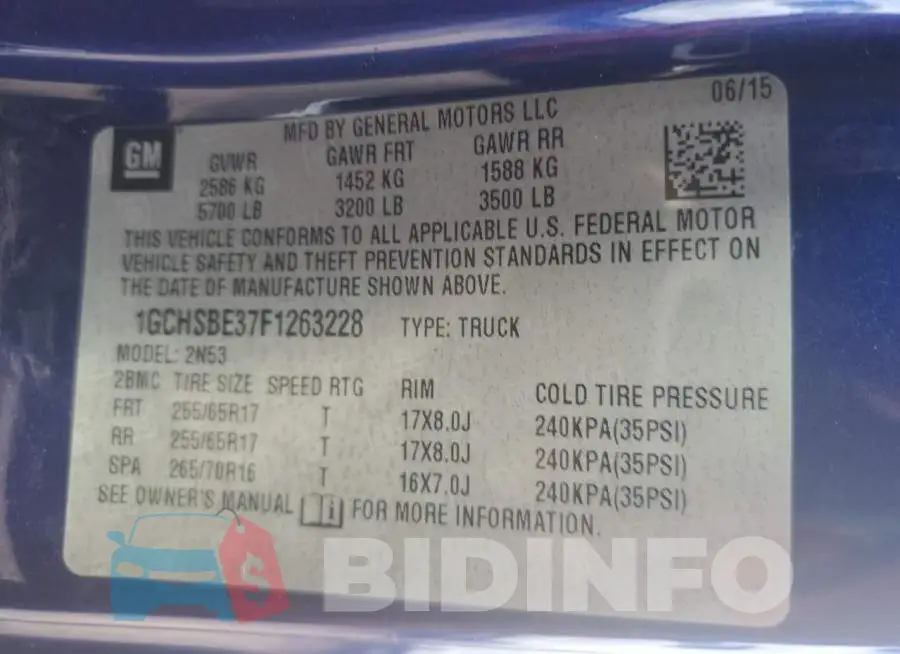 1GCHSBE37F1263228 Photo# 12