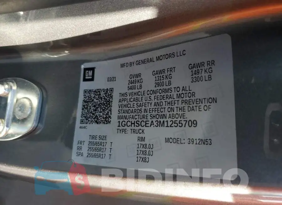 1GCHSCEA3M1255709 Photo# 12
