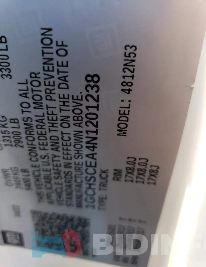 1GCHSCEA4N1201238 Photo# 12