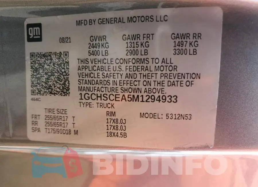 1GCHSCEA5M1294933 Photo# 13