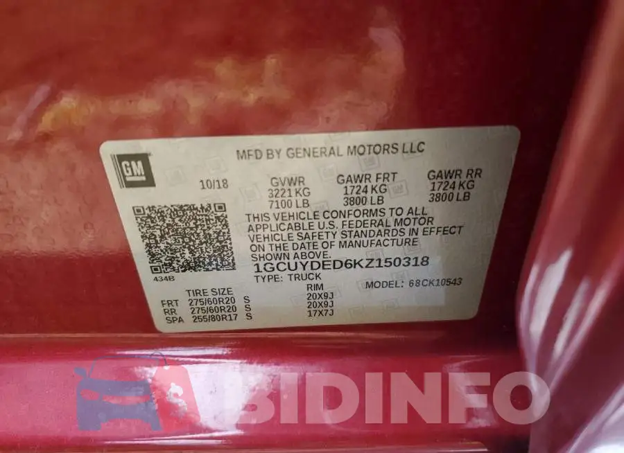 1GCUYDED6KZ150318 Photo# 12