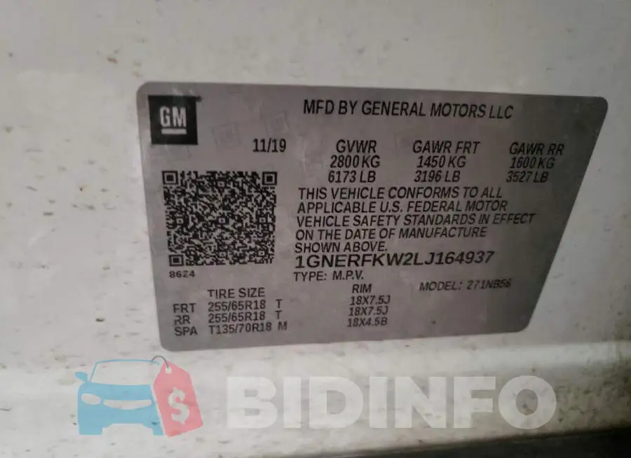 1GNERFKW2LJ164937 Photo# 14