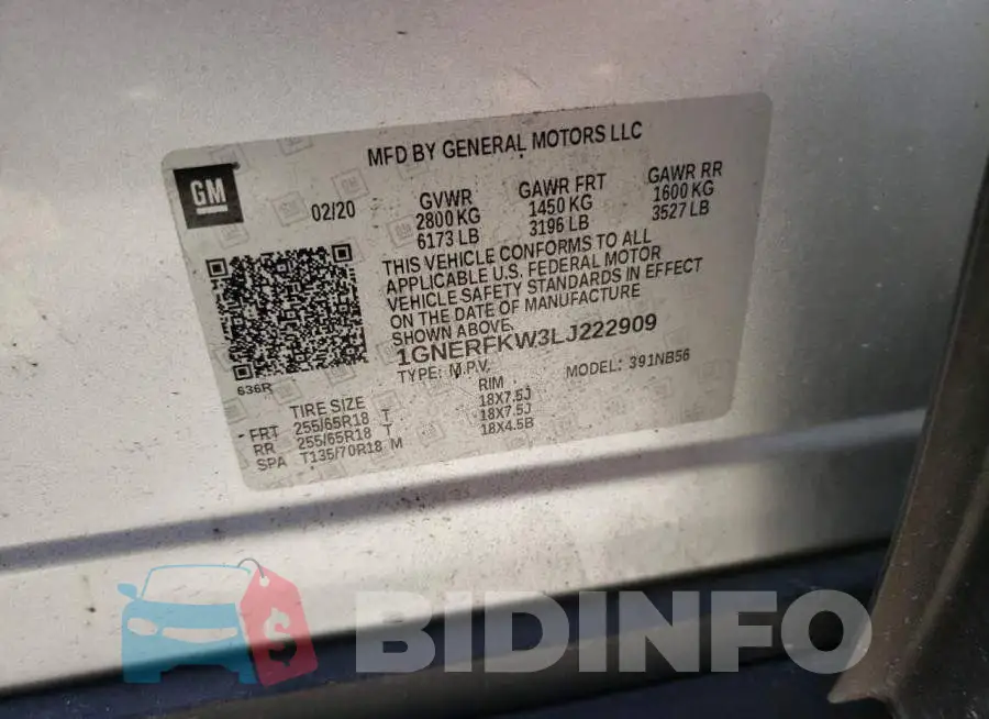 1GNERFKW3LJ222909 Photo# 13