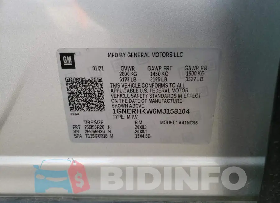 1GNERHKW6MJ158104 Photo# 13