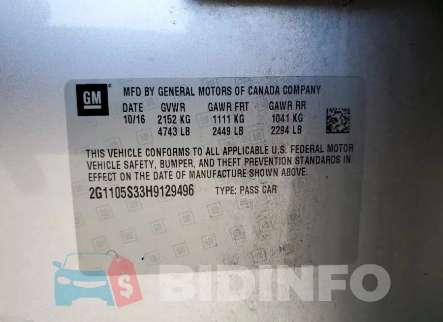 2G1105S33H9129496 Photo# 12