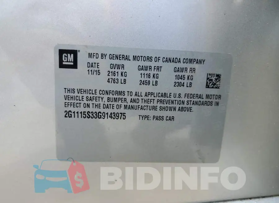 2G1115S33G9143975 Photo# 12