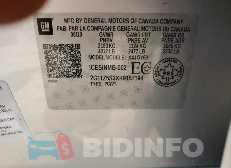 2G11Z5S3XK9157194 Photo# 12