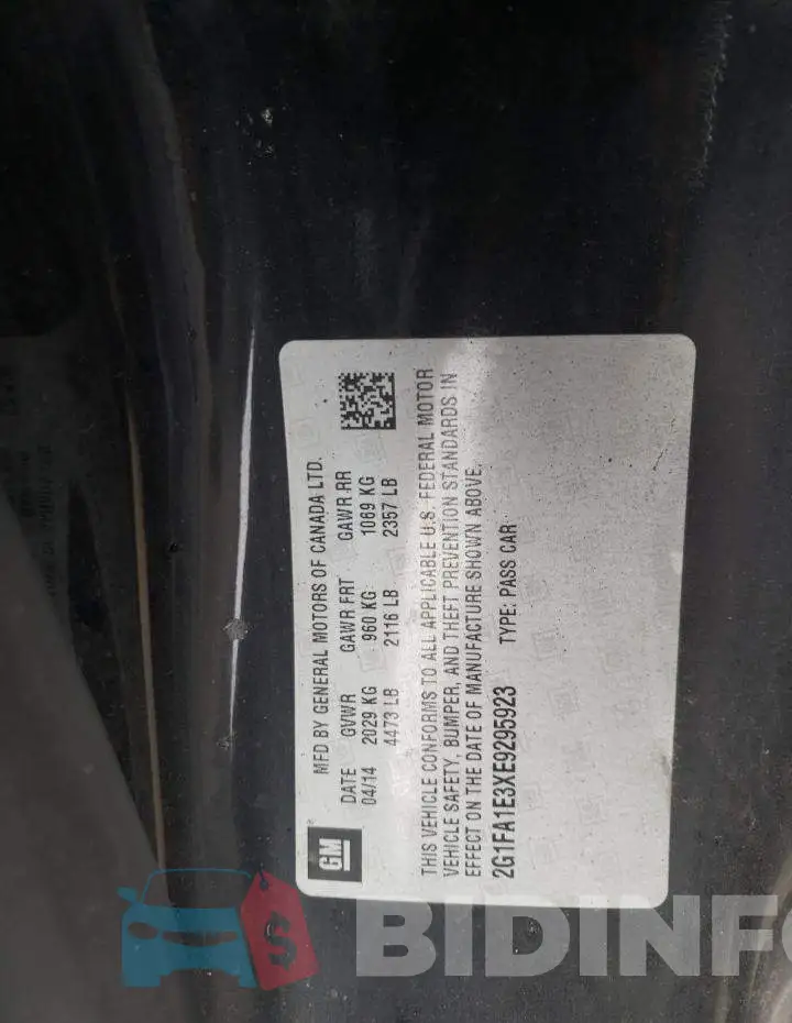 2G1FA1E3XE9295923 Photo# 12