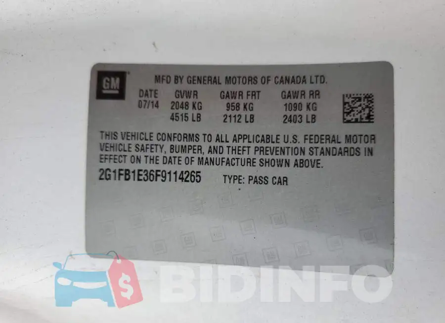 2G1FB1E36F9114265 Photo# 12