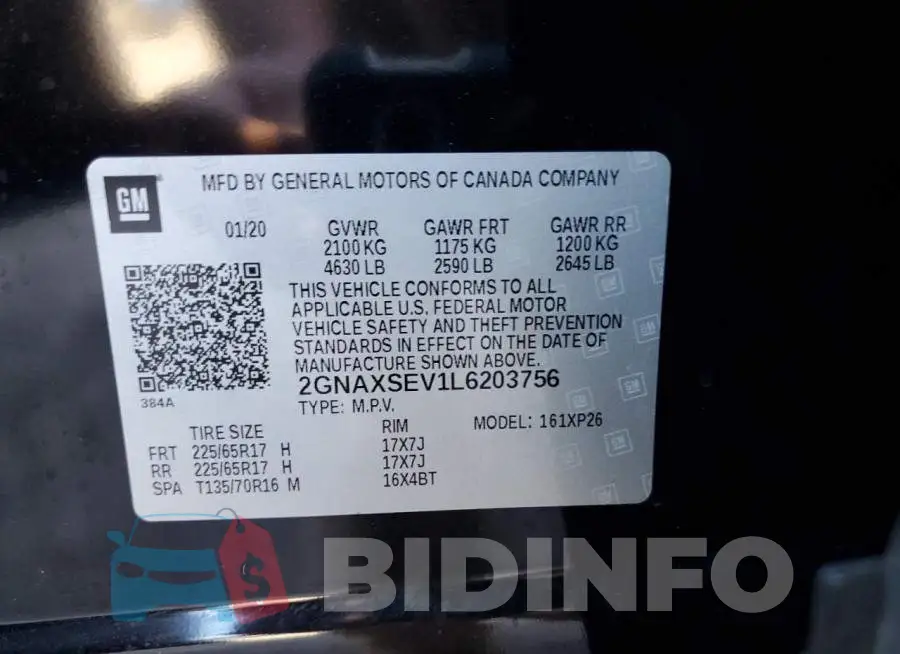 2GNAXSEV1L6203756 Photo# 13