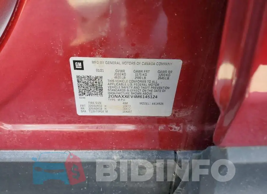 2GNAXXEV4M6145124 Photo# 13