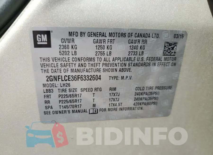 2GNFLCE36F6332604 Photo# 14