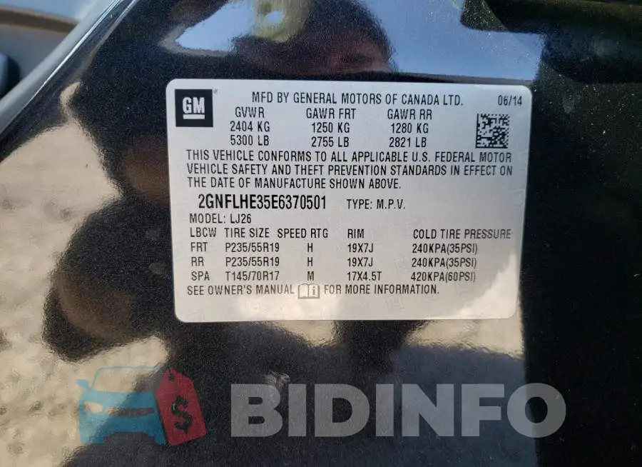 2GNFLHE35E6370501 Photo# 14