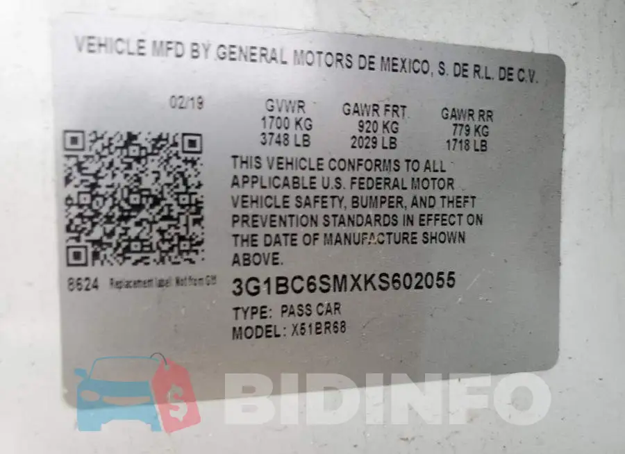 3G1BC6SMXKS602055 Photo# 12