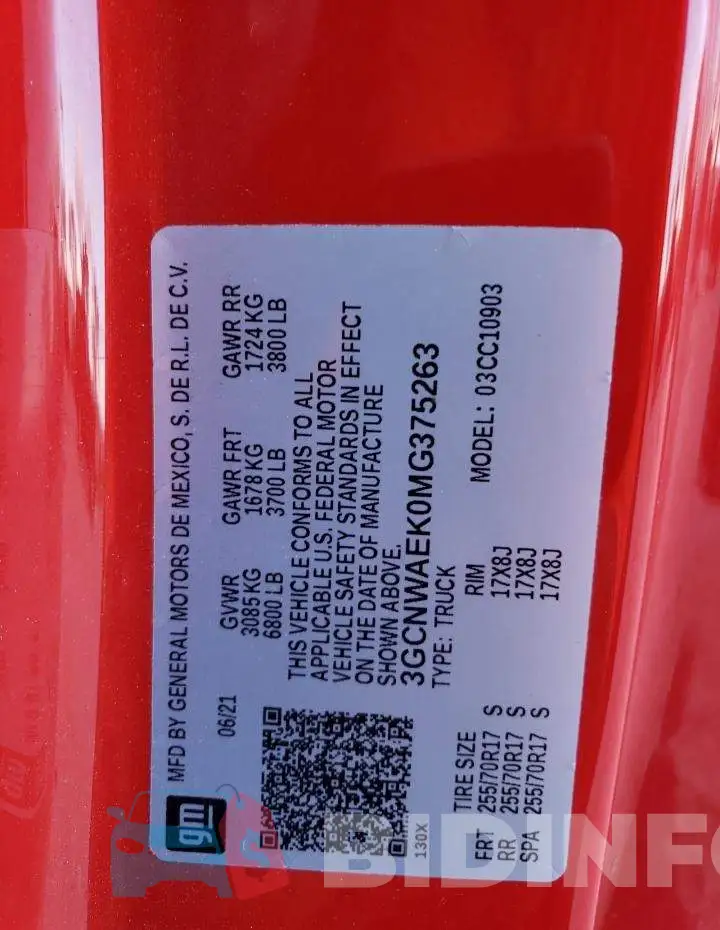 3GCNWAEK0MG375263 Photo# 13