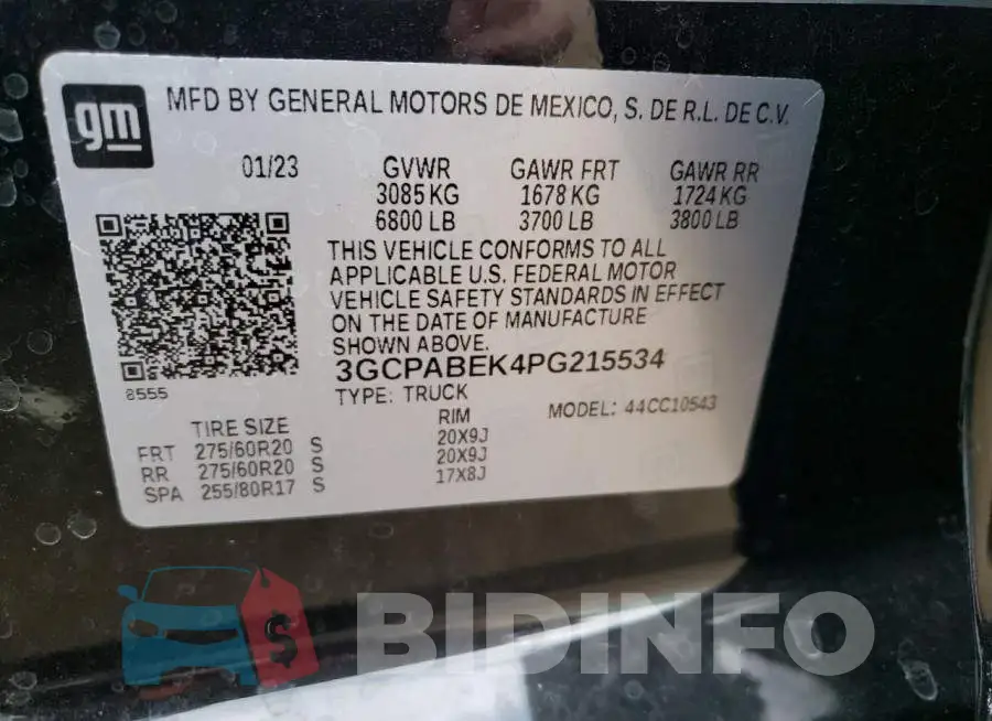 3GCPABEK4PG215534 Photo# 13