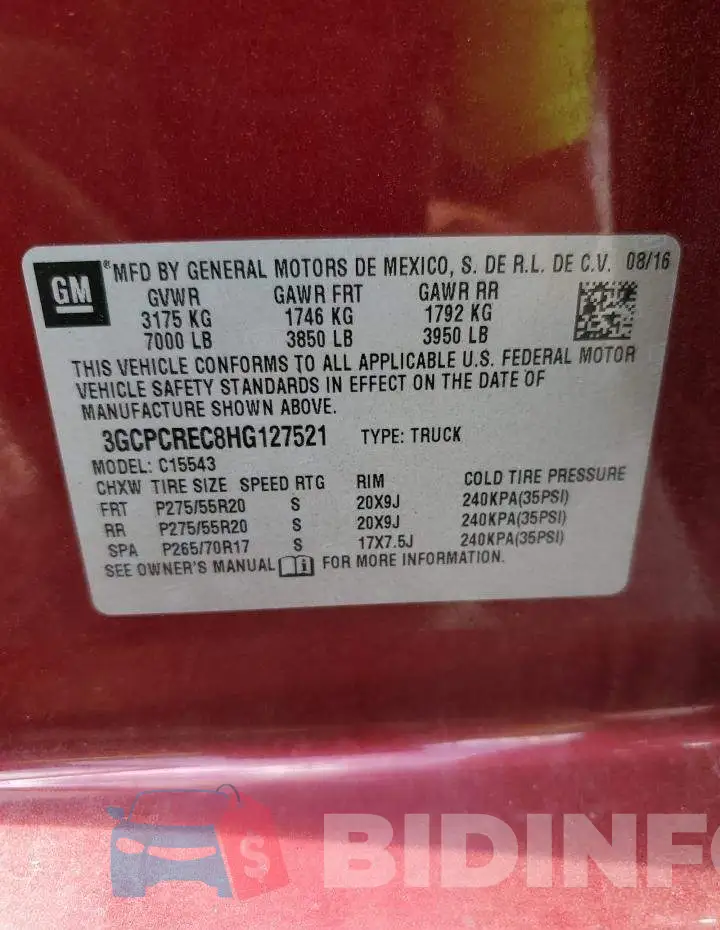3GCPCREC8HG127521 Photo# 12