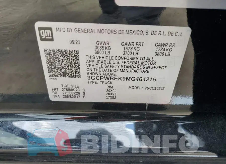 3GCPWBEK9MG464215 Photo# 13