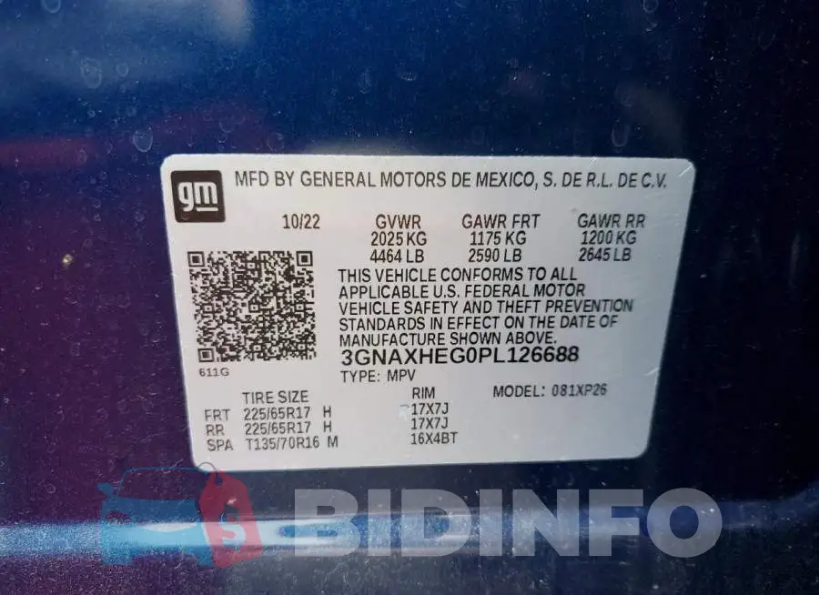 3GNAXHEG0PL126688 Photo# 13