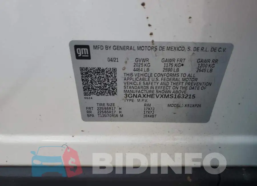 3GNAXHEVXMS163215 Photo# 13