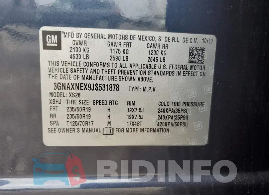 3GNAXNEX9JS531878 Photo# 13