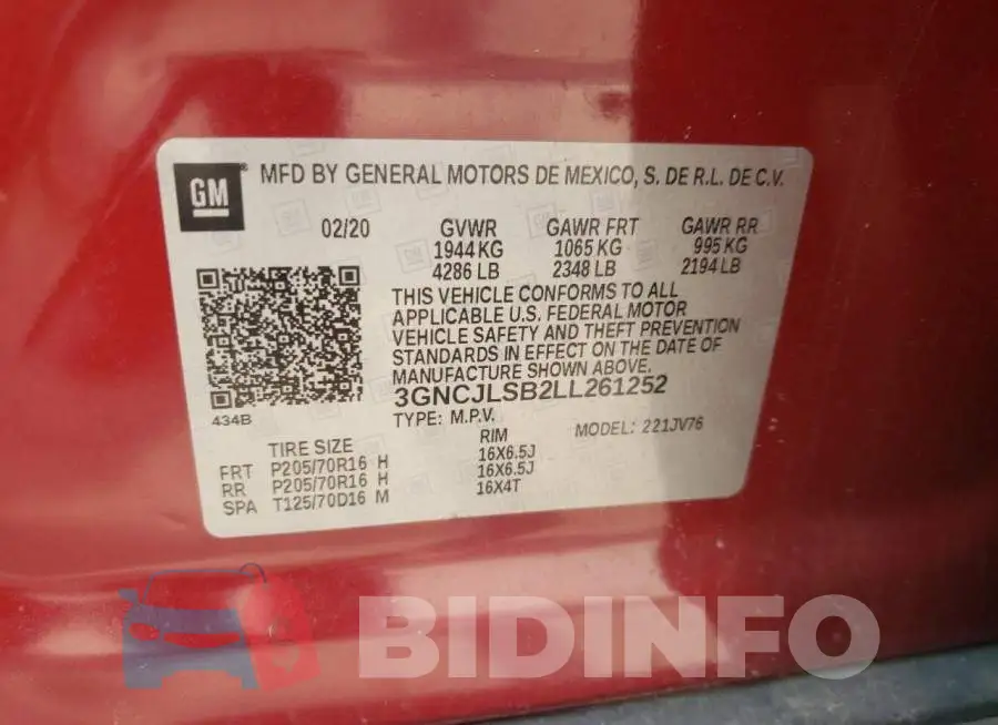 3GNCJLSB2LL261252 Photo# 14