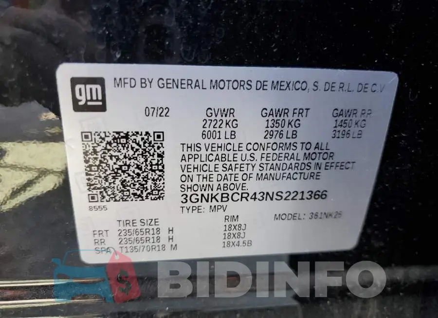 3GNKBCR43NS221366 Photo# 12