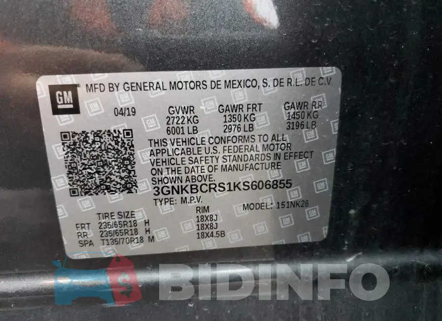 3GNKBCRS1KS606855 Photo# 14