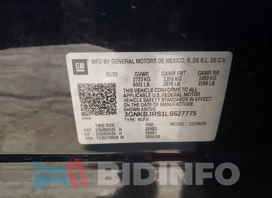 3GNKBJRS1LS627775 Photo# 13