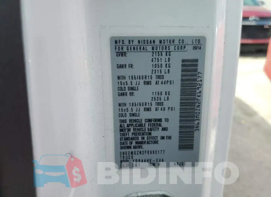 3N63M0ZN2FK692177 Photo# 14