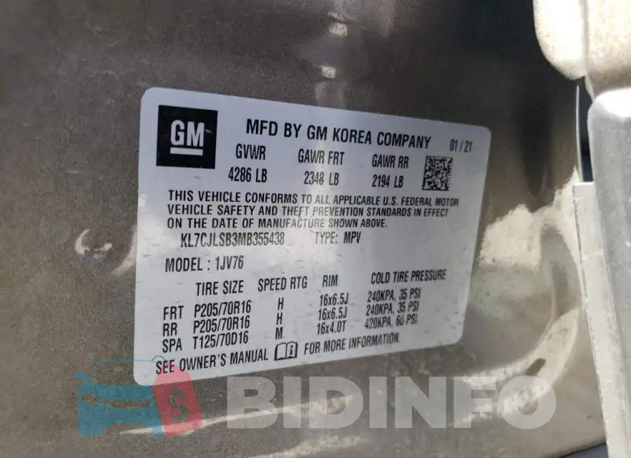KL7CJLSB3MB355438 Photo# 13