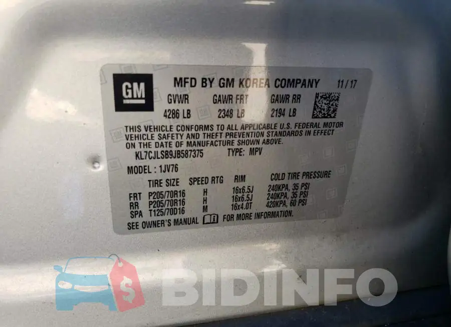 KL7CJLSB9JB587375 Photo# 13