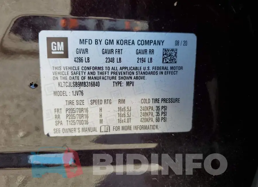 KL7CJLSB9MB316840 Photo# 13