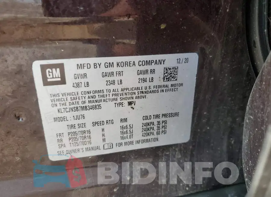 KL7CJNSB7MB346835 Photo# 13