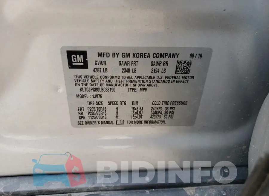 KL7CJPSB0LB038190 Photo# 12