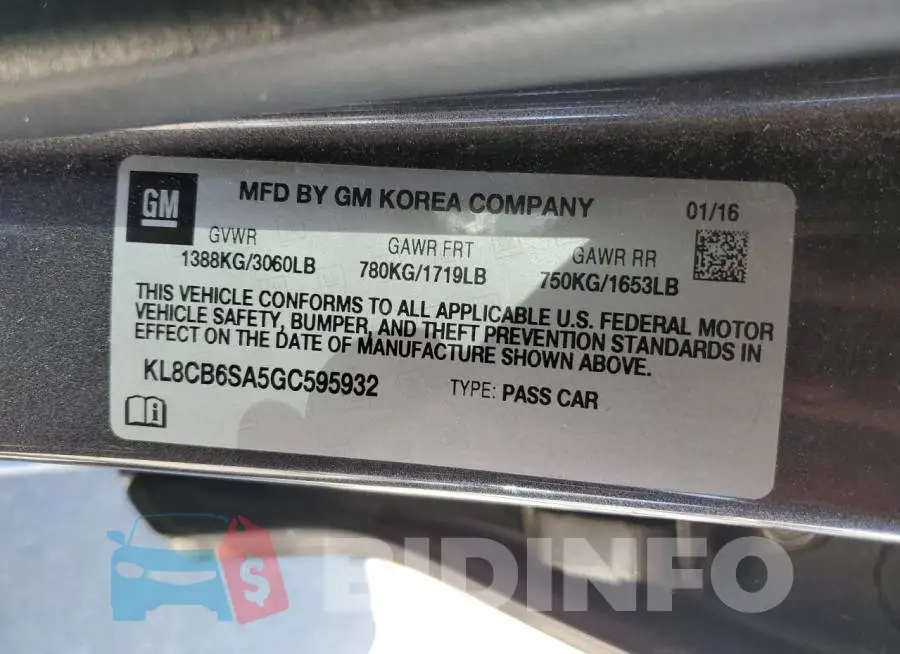 KL8CB6SA5GC595932 Photo# 12