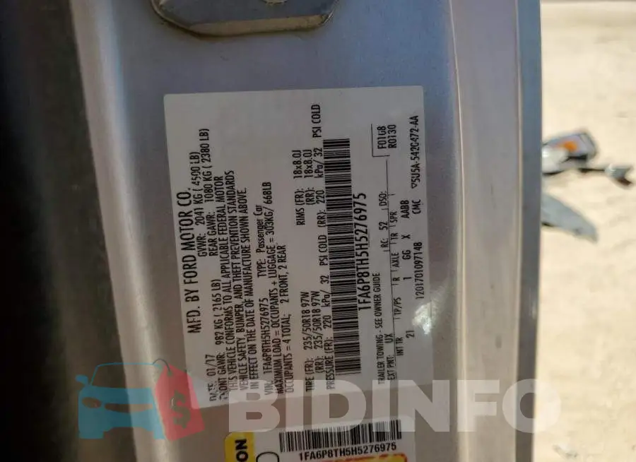 1FA6P8TH5H5276975 Photo# 13