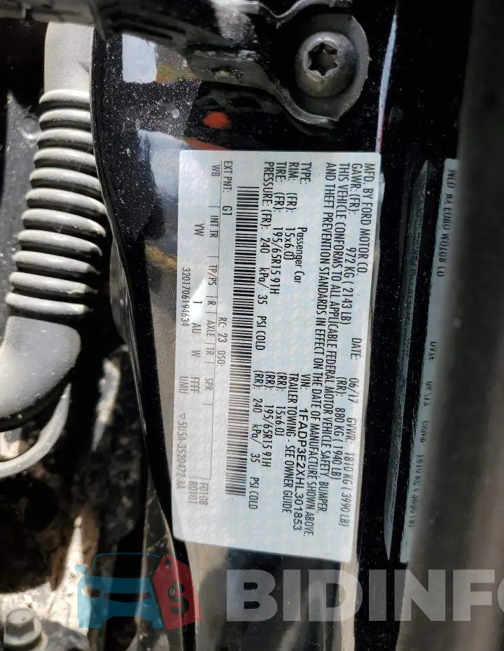 1FADP3E2XHL301853 Photo# 12