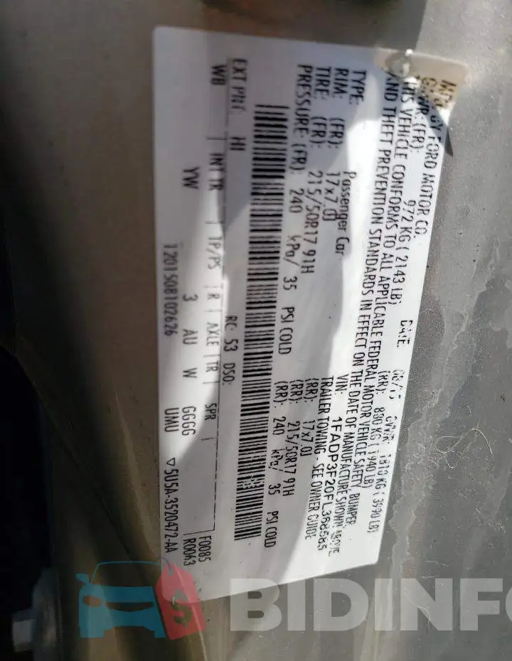 1FADP3F20FL368585 Photo# 12