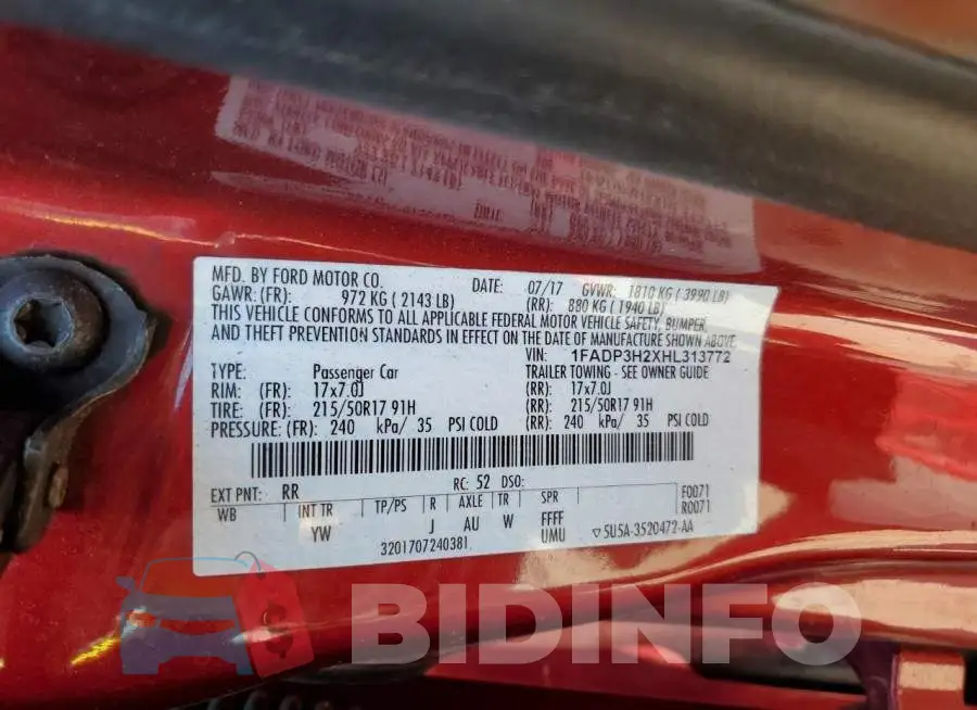 1FADP3H2XHL313772 Photo# 12