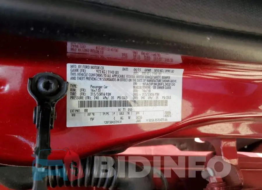 1FADP3K26FL302130 Photo# 12