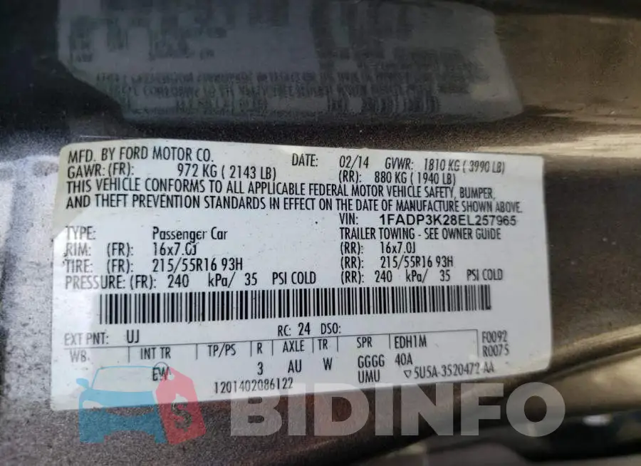 1FADP3K28EL257965 Photo# 12