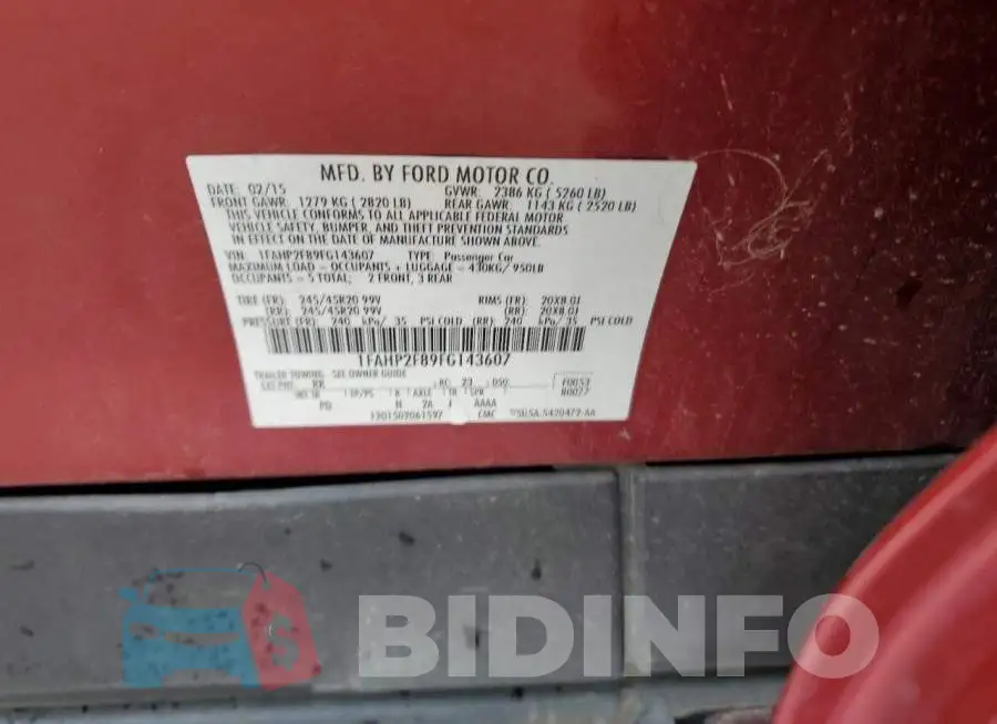 1FAHP2F89FG143607 Photo# 12