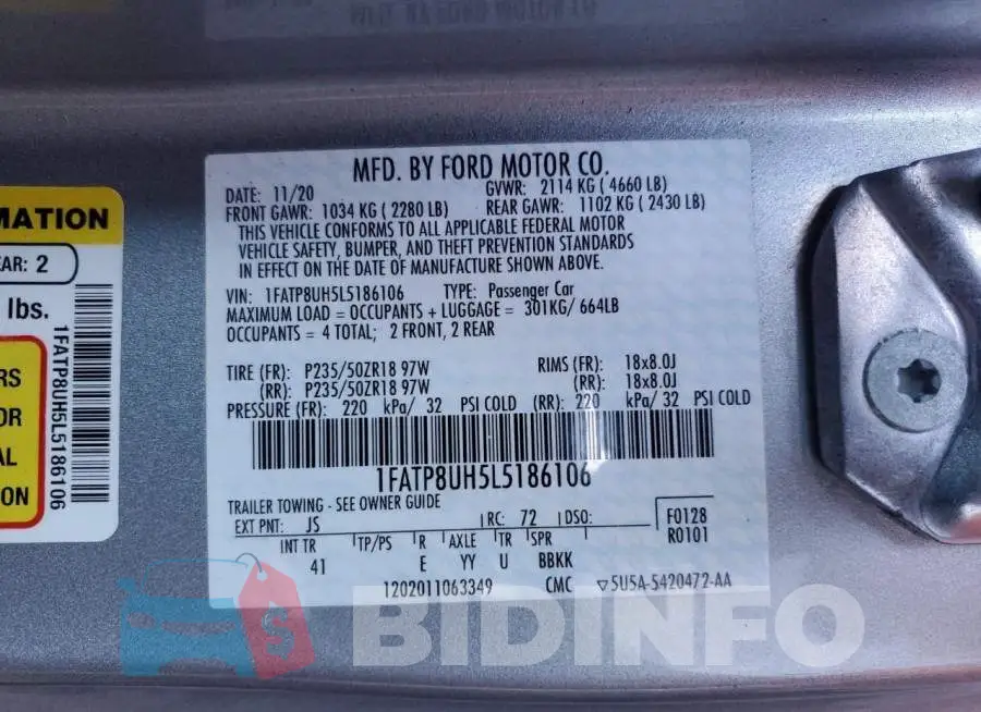 1FATP8UH5L5186106 Photo# 12
