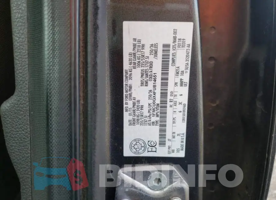 1FMCU0GX4FUB14651 Photo# 12