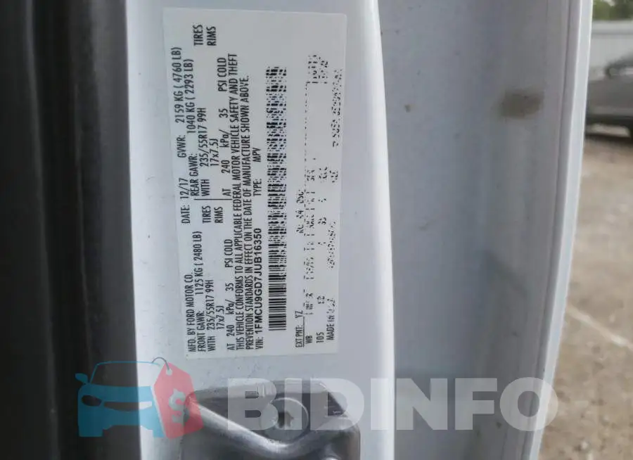 1FMCU9GD7JUB16350 Photo# 13