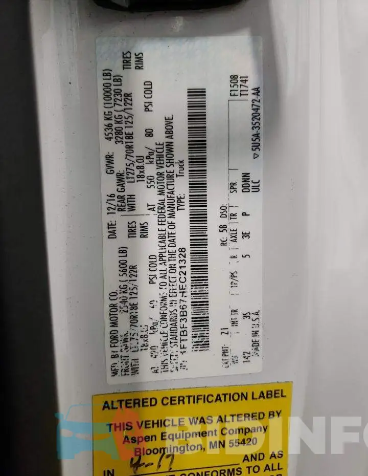 1FTBF3B67HEC21328 Photo# 12