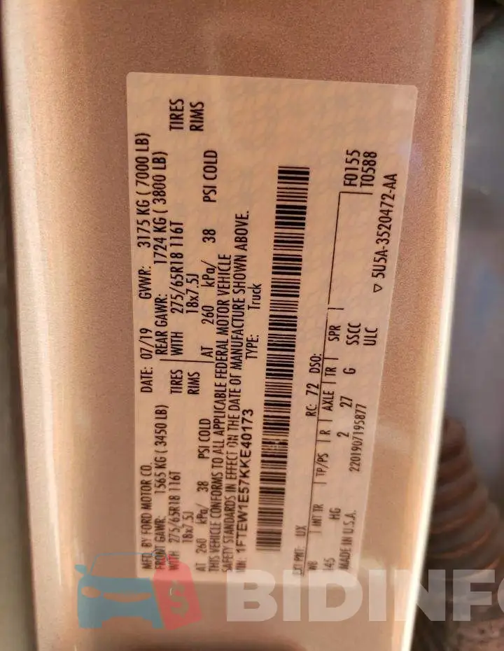 1FTEW1E57KKE40173 Photo# 12